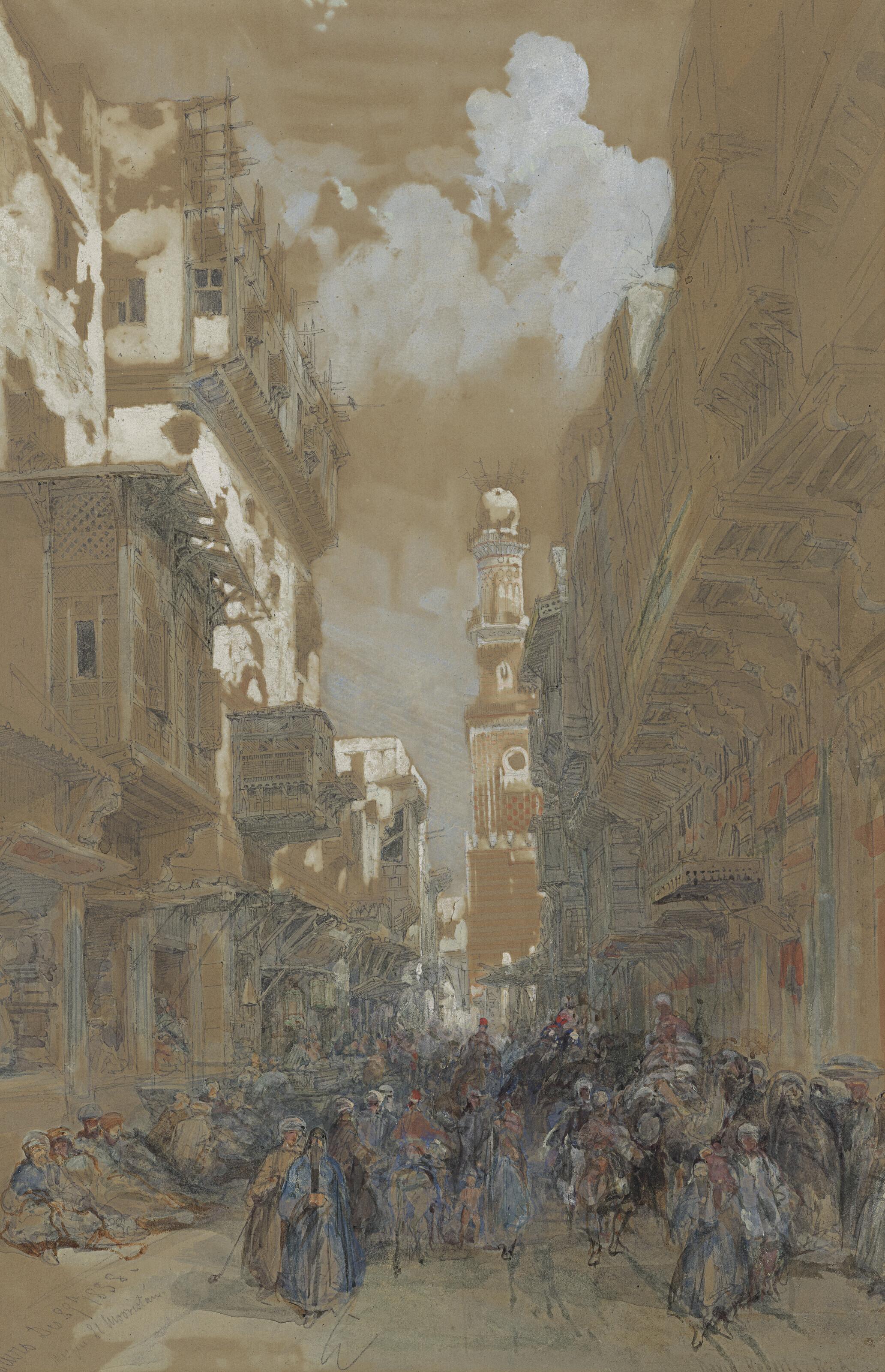 David Roberts, R.A. - Mosque, El Mooristan, Cairo, Egypt