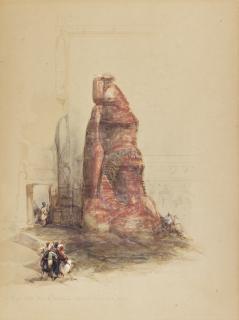 David Roberts, R.A. - One Of Two Colossal Statues Of Rameses Ii At The Entrance To The Temple Of Luxor