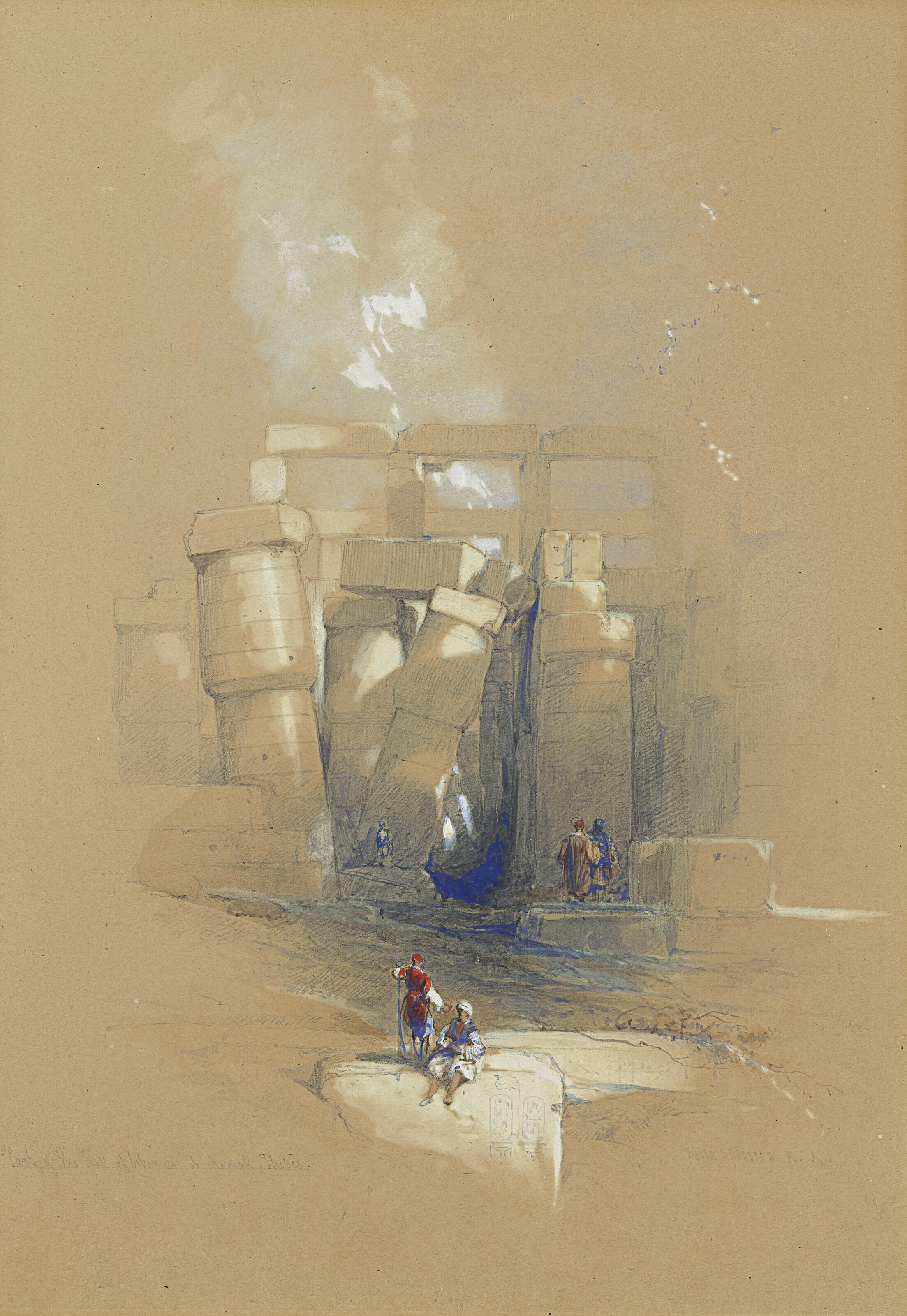 David Roberts, R.A. - Part of the hall of columns at Karnak, Thebes, Egypt