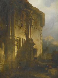 David Roberts, R.A. - Part Of The South Front Of The Courtyard Of Falkland Palace