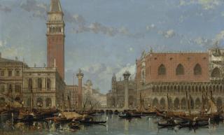 David Roberts, R.A. - Piazza of St Mark from the Canal, Venice