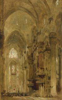 David Roberts, R.A. - Sketch Of The Interior Of The Duomo, Milan