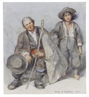 David Roberts, R.A. - Study Of Peasants At Alcala De Guadaira, Spain