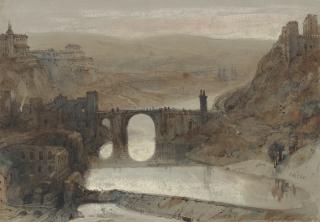 David Roberts, R.A. - The Bridge of Toledo, near Madrid, Spain