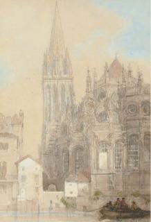 David Roberts, R.A. - The Church of St. Pierre, Caen