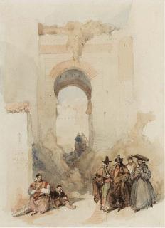 David Roberts, R.A. - The Entrance of the Albaycin, Granada