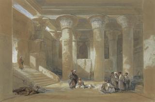David Roberts, R.A. - The Grand Portico at the Temple at Esneh, Egypt