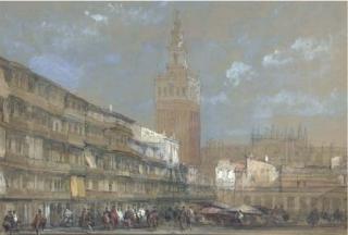David Roberts, R.A. - The Moorish Tower At Seville, Called The Giralda
