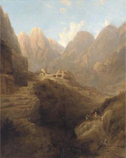 David Roberts, R.A. - The ravine leading to Petra