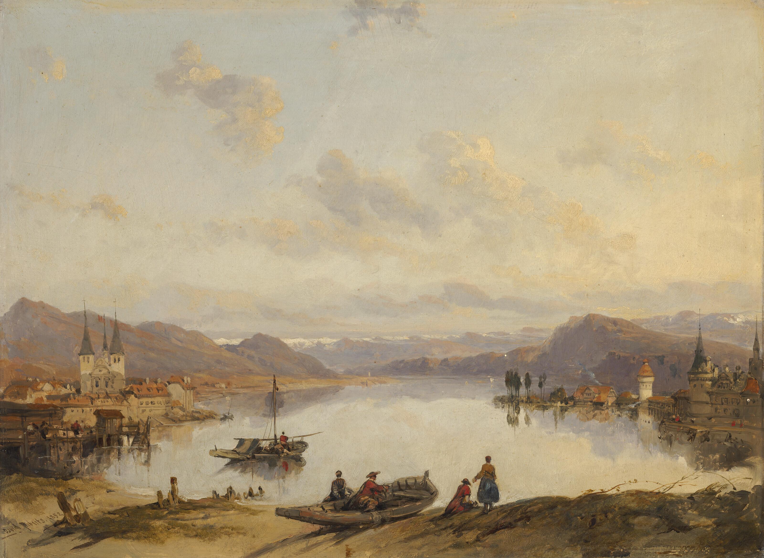 David Roberts, R.A. - View of Lucerne, Switzerland