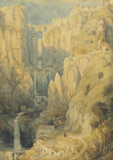 David Roberts, R.A. - View Of Puente Nuevo, Ronda With Figures