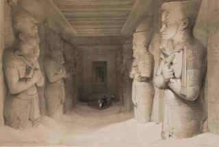 David Roberts - Intérieur du temple d\'Abou Simbel