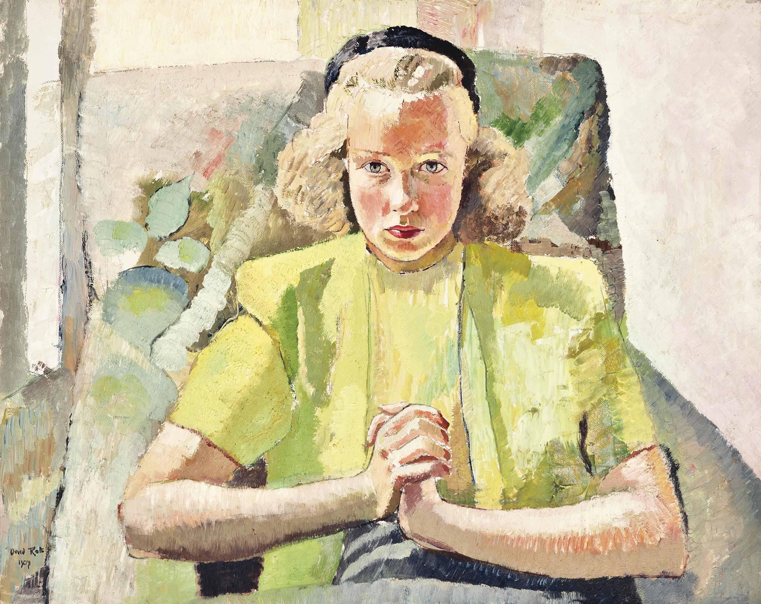 David Rolt - Portrait Of Young Girl In Green