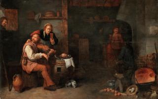 David Ryckaert III - A Fiddler In An Interior