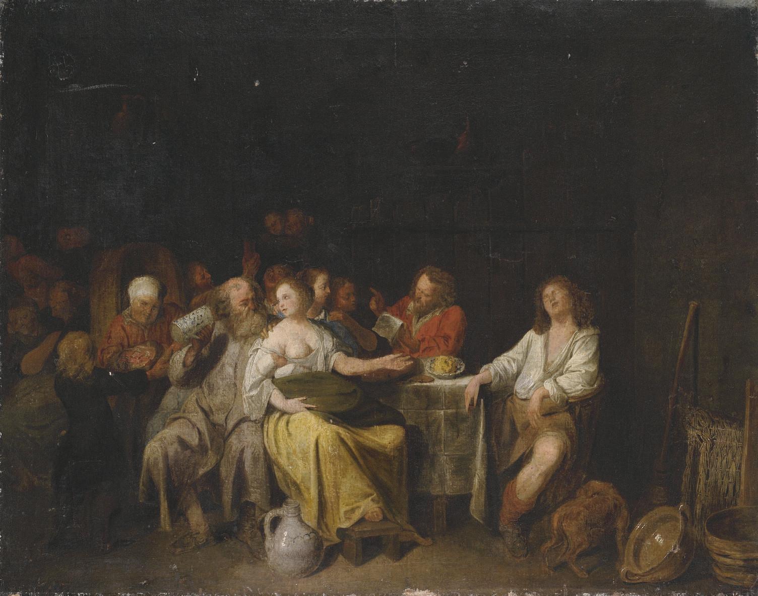 David Ryckaert III - Peasants Merry Making In A Tavern