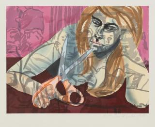 David Salle - Portrait with Scissors and Nightclub