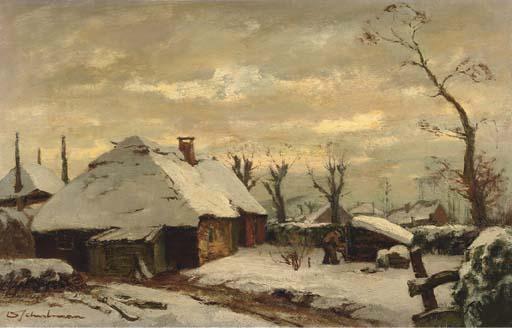 David Schulman - A farmyard in winter