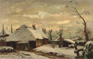David Schulman - A farmyard in winter