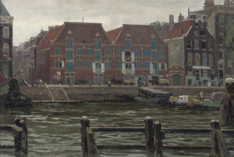 David Schulman - A view of the Prins Hendrikkade, Amsterdam