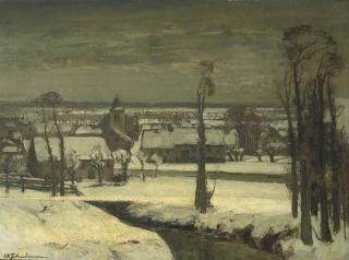 David Schulman - Dorp in sneeuw, (België): winter in a village in Belgium