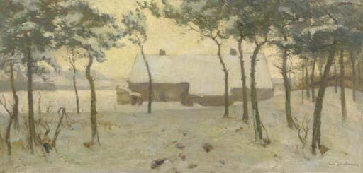 David Schulman - Winter Blaricum: a snowcovered farm