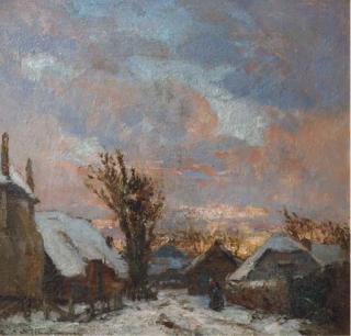 David Schulman - Winter in Blaricum at dusk
