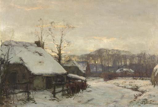 David Schulman - Wintermiddag, Laren: first snow