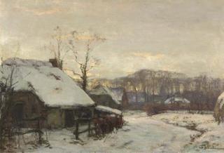 David Schulman - Wintermiddag, Laren: first snow
