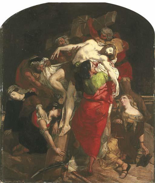 David Scott, R.S.A. - Study for \'The Descent from the Cross\'