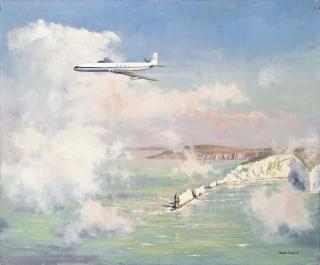 David Shepherd - B.O.A.C. plane flying over The Needles