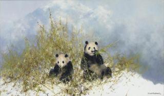 David Shepherd - Pandas in Woolong Reserve