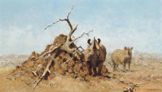 David Shepherd - Rhinos And Anthill