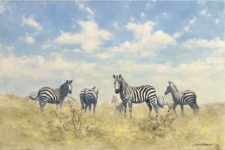 David Shepherd - Zebras on the Serengeti Plain
