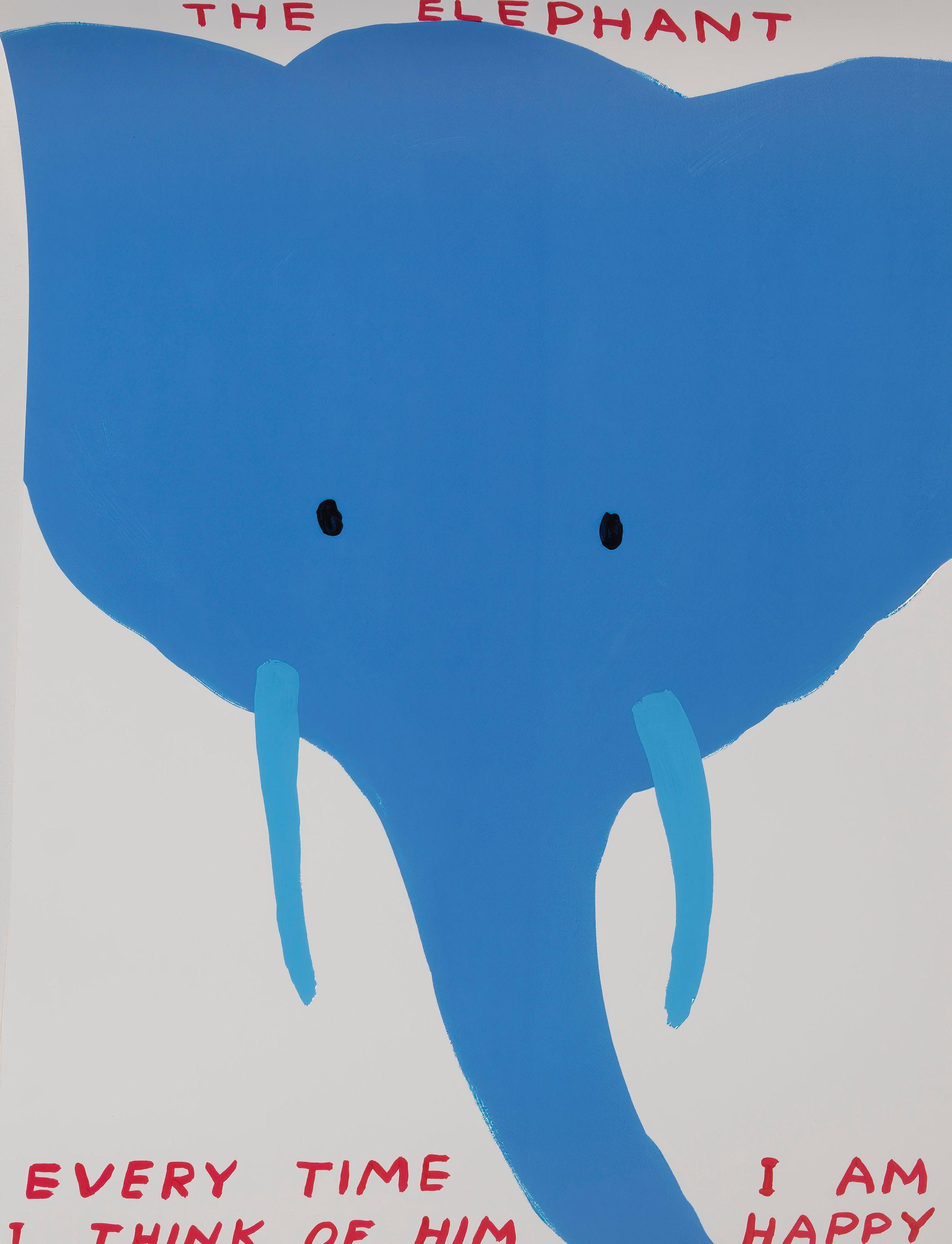 David Shrigley - The Elephant, Everytime I think of him I am Happy, 2023