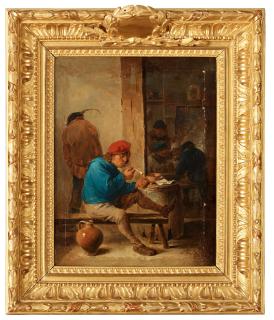 David Teniers d.y - Peasant lighting his pipe