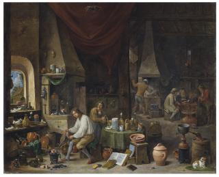 David Teniers Ii - An alchemist in his workshop