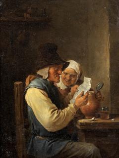 David Teniers The Younger - Figures Reading In An Interior