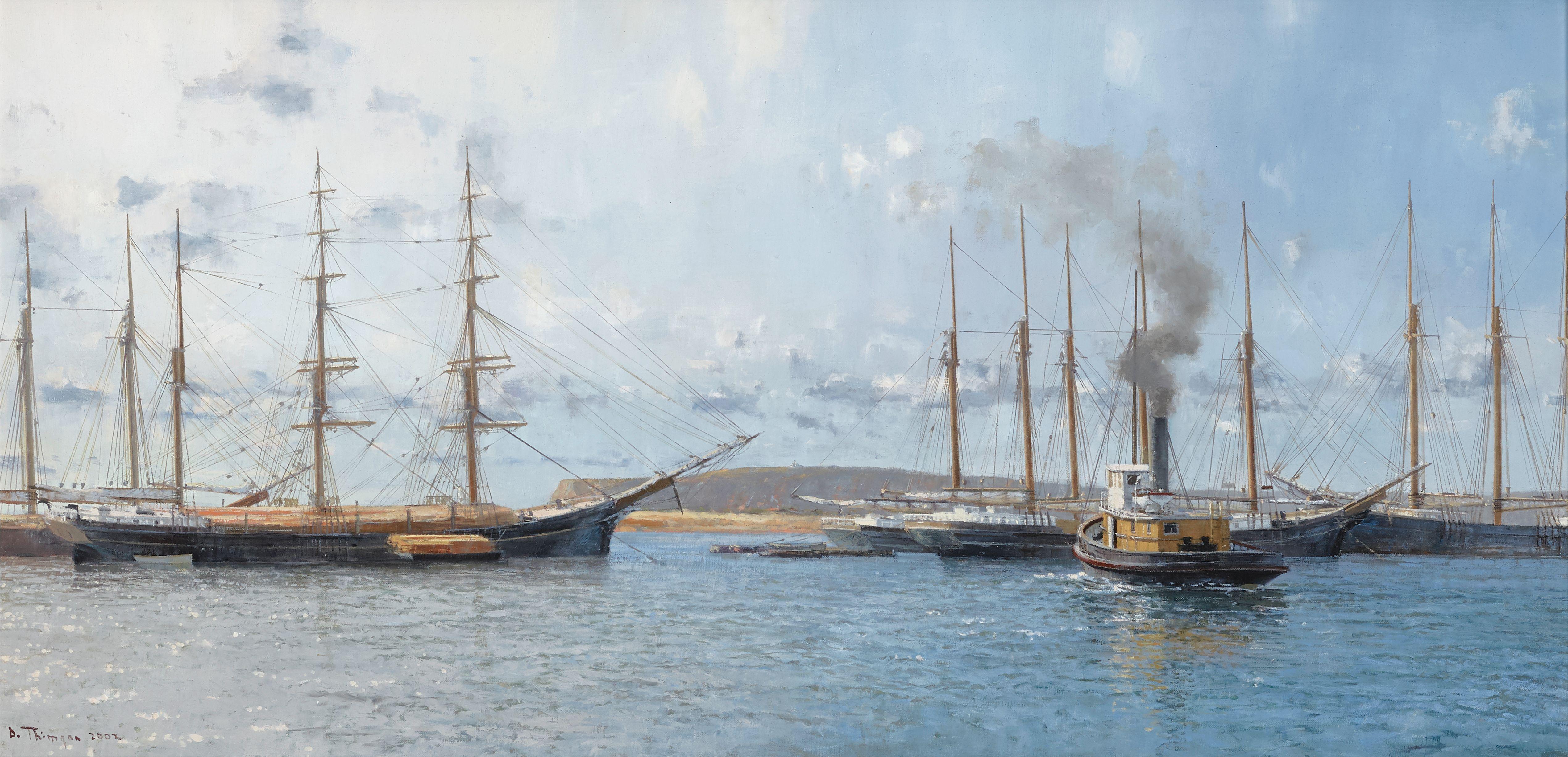 David Thimgan - Bark Hesper unloading lumber in San Diego, 1890 15 x 30in