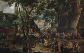 David Vinckboons I - A Wedding Banquet In A Village With Peasants Making Merry