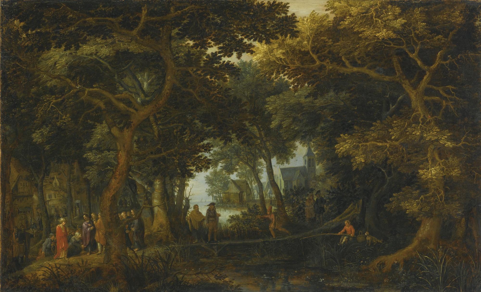 David Vinckboons - Forest Landscape With Two Of Christ\'S Miracles
