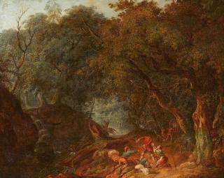 David Vinckboons - Waldlandschaft mit Überfall