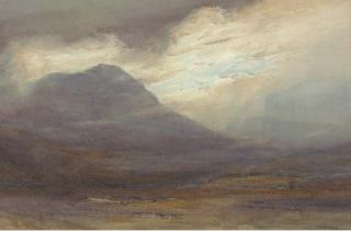 David West, R.S.W. - View of the mountains between Garve and Acnasheen, Rosshire