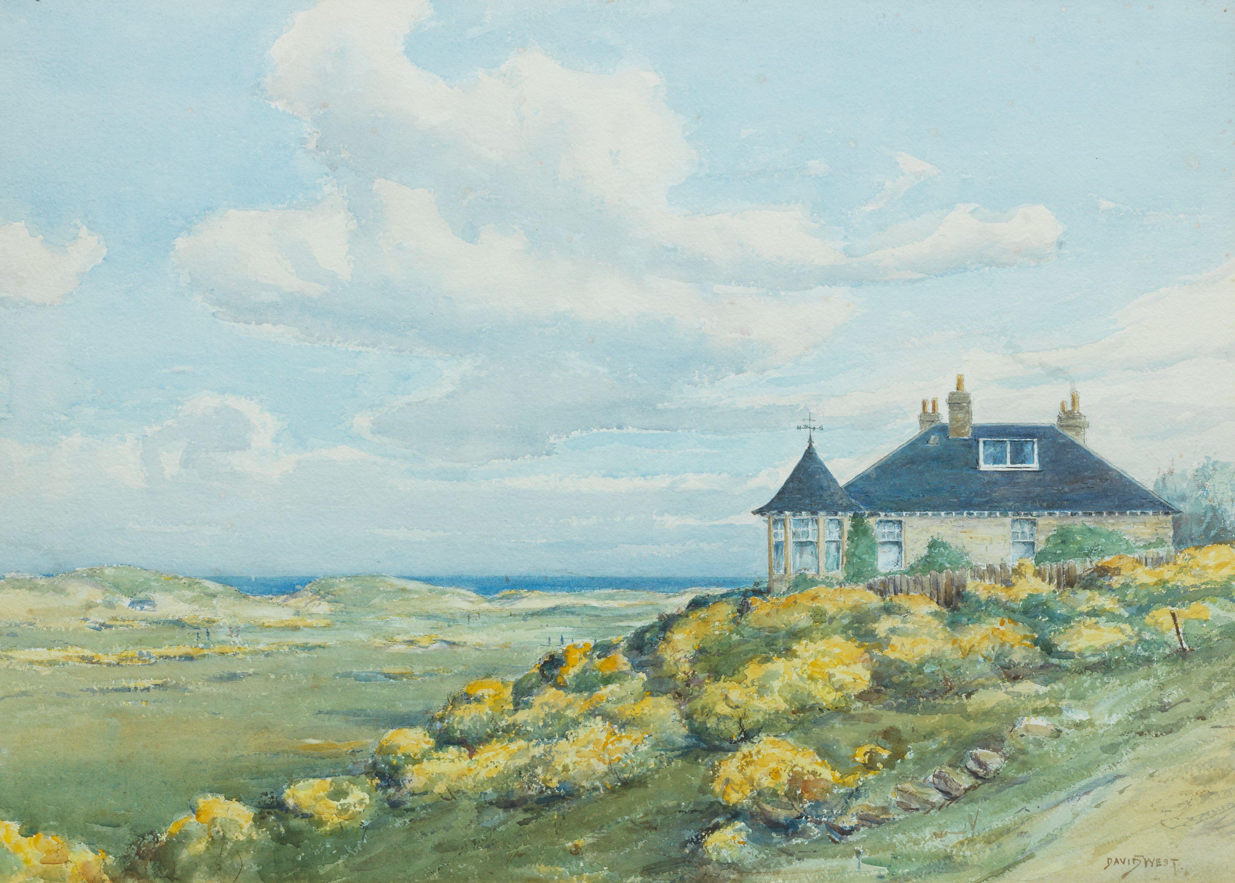 David West RSW - The Lodge at Lossiemouth, now Moray, Golf Course