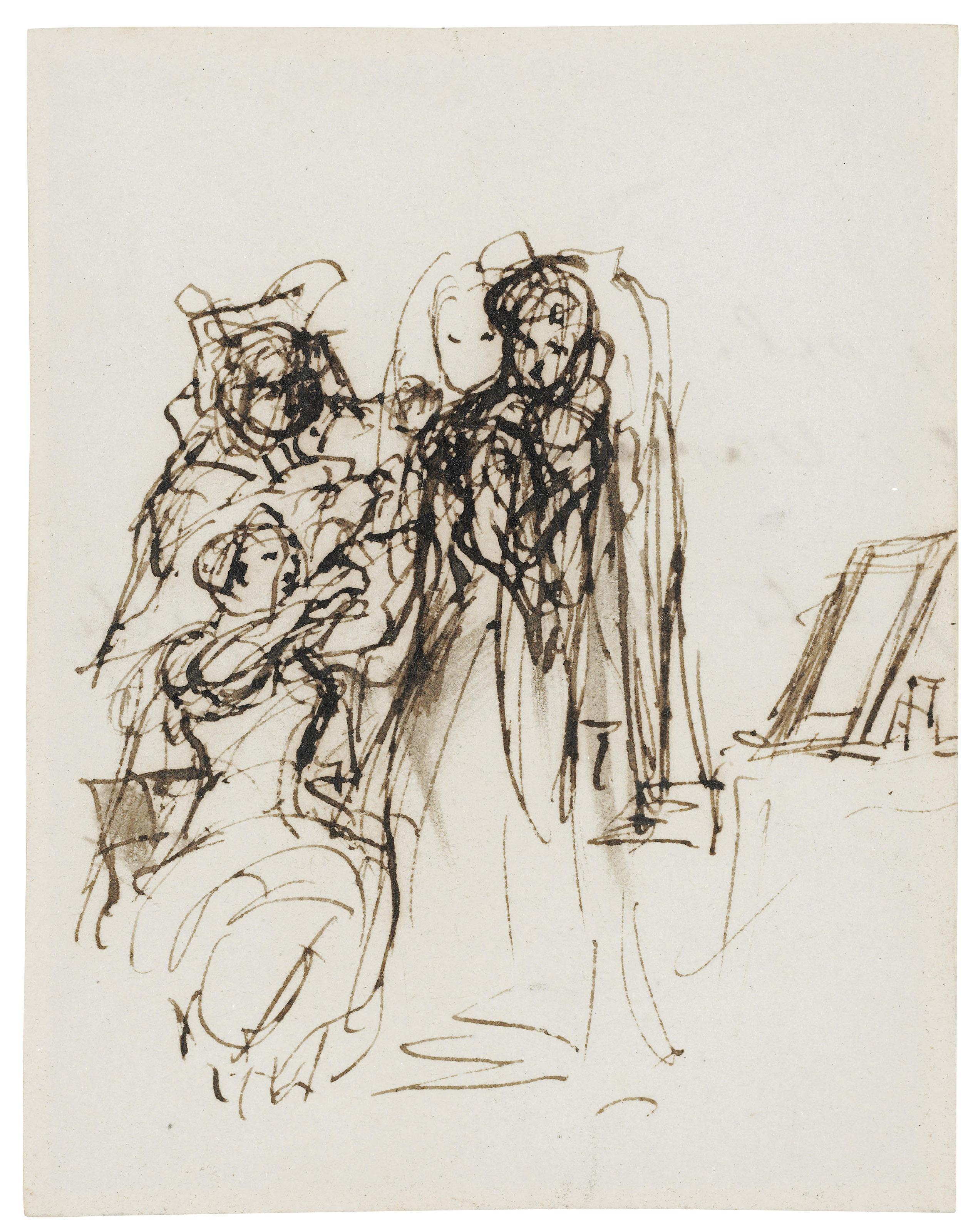 David Wilkie, R.A. - Study for \'The Bride at her Toilet on the Day of her Wedding\'