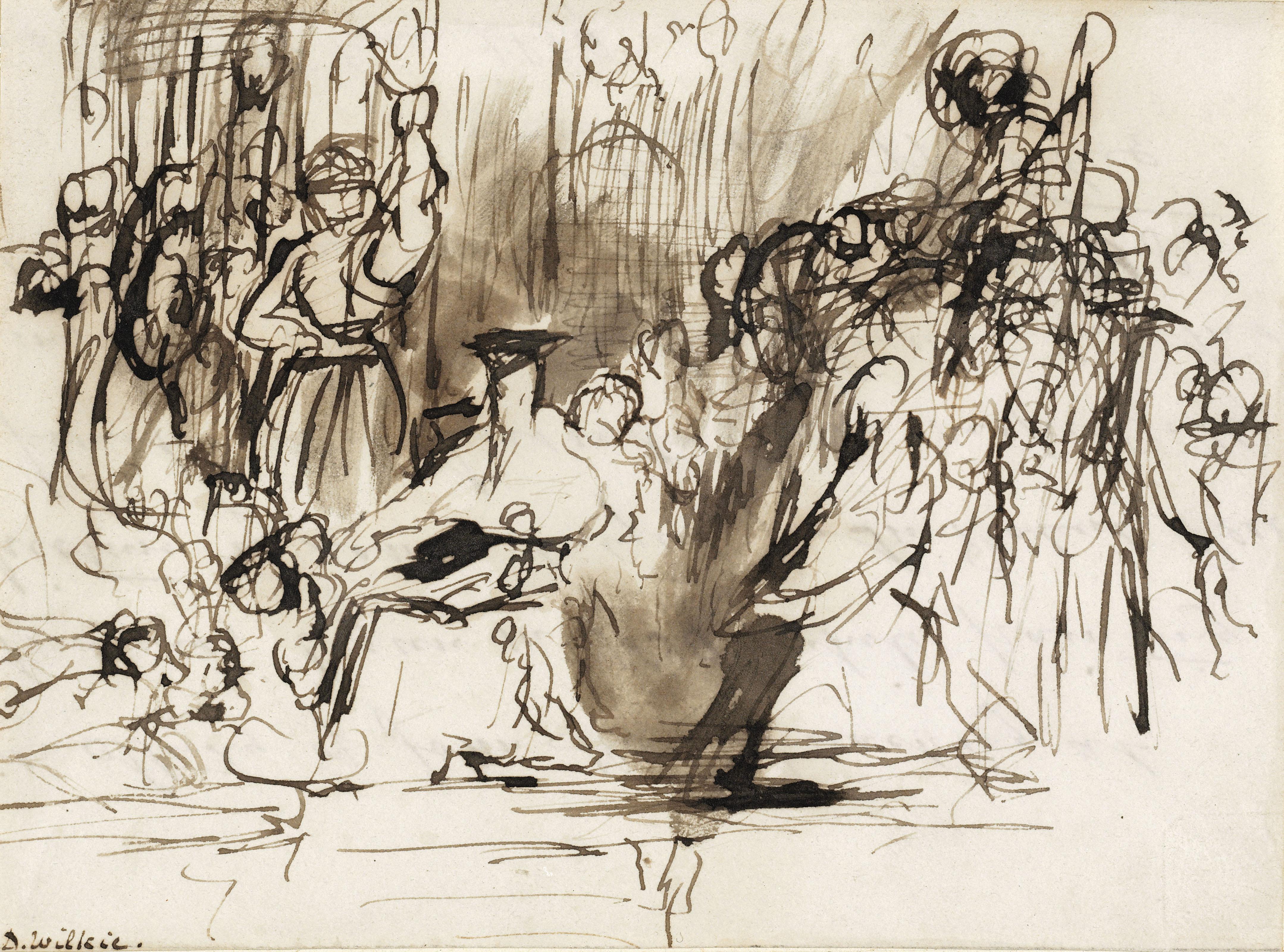 David Wilkie, R.A. - Study for \'The Preaching of John Knox before the Lords of the Congregation, 10th June 1559\'