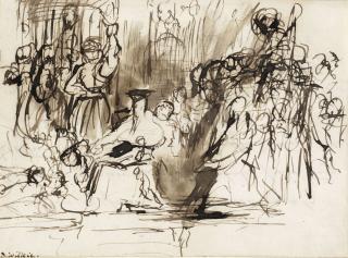 David Wilkie, R.A. - Study for \'The Preaching of John Knox before the Lords of the Congregation, 10th June 1559\'