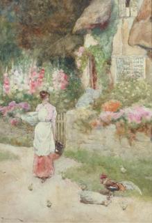 David Woodlock - Feeding the chickens