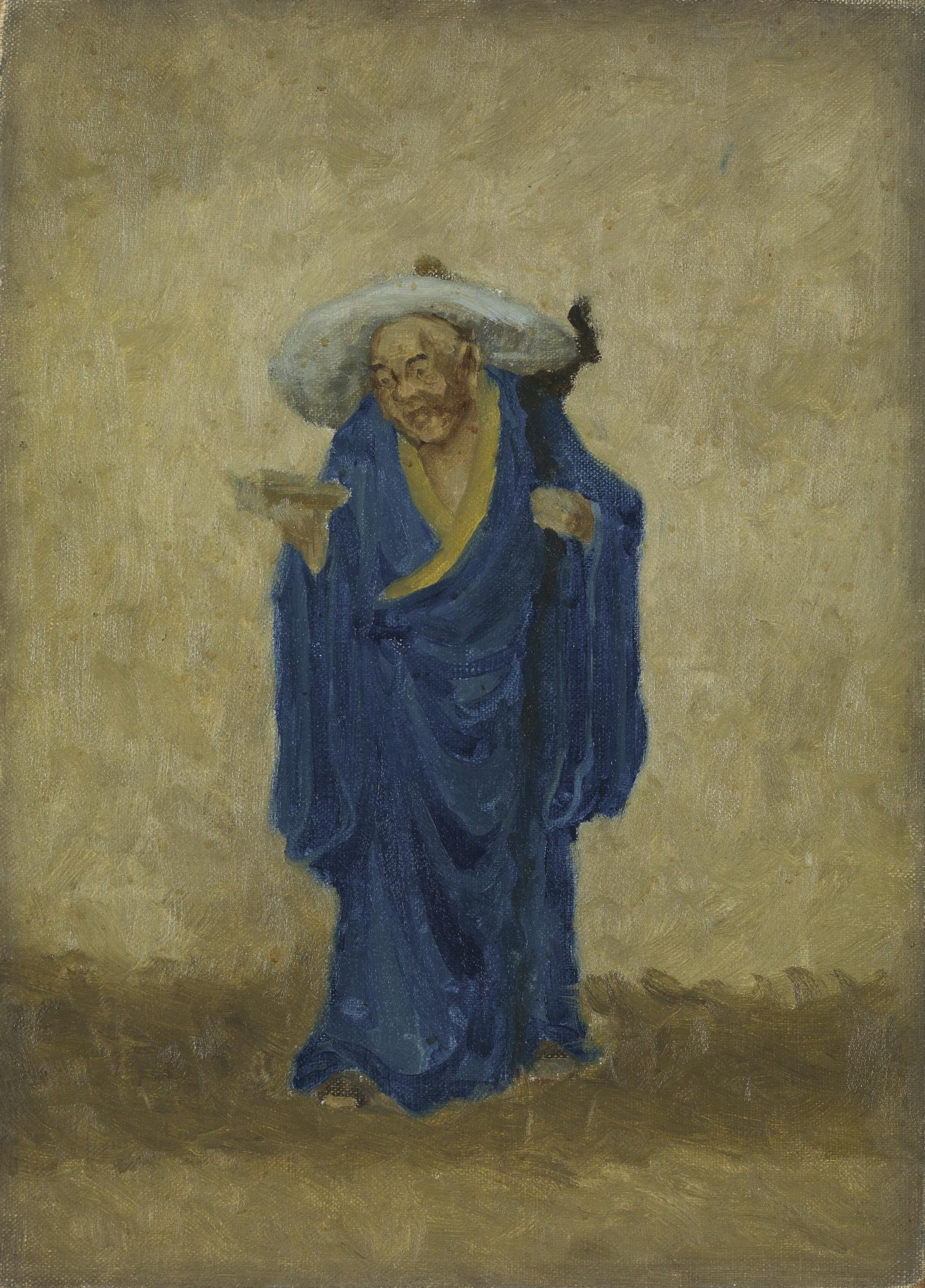 David Wu Ject-Key - Elderly Oriental Man In A Blue Robe