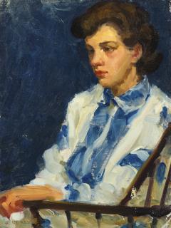 David Wu Ject-Key - Portrait Study Of A Young Girl Seated