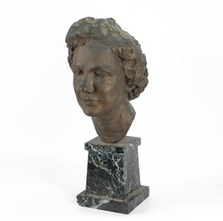 David Wynne O.B.E. - Portrait Bust Of Lady Oppenheimer 32Cm (12 5/8In) High (Excluding Base); 48.5Cm (19 1/8In) High (Including Base)